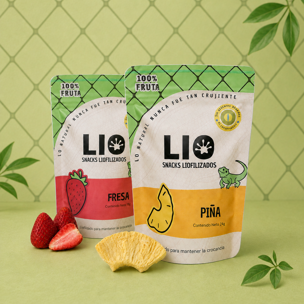 Snacks de fruta liofilizada